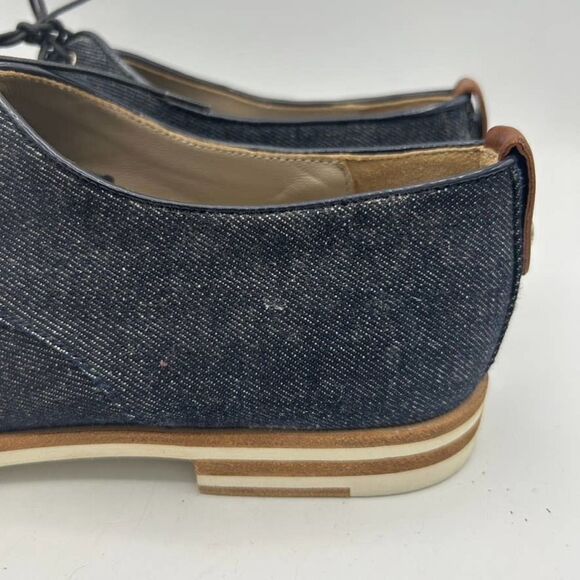 Attilio Giusti Leombruni 38 / US 7.5 Chambray Oxfords Shoes Flats - Picture 5 of 11